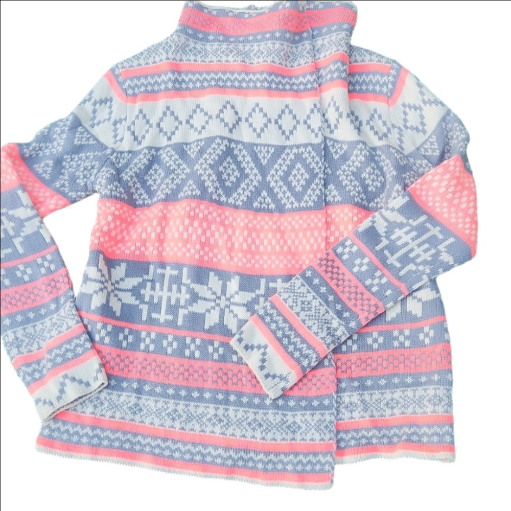 Kate Collection Christmas Geometric Open Front Cardigan Sweater